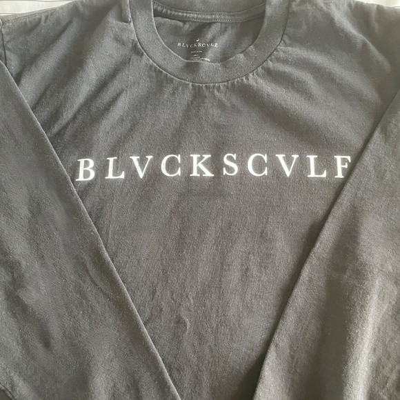 MEN'S  TEE LONG SLEEVE BLACK COTTON SIZE L - Picture 4 of 7